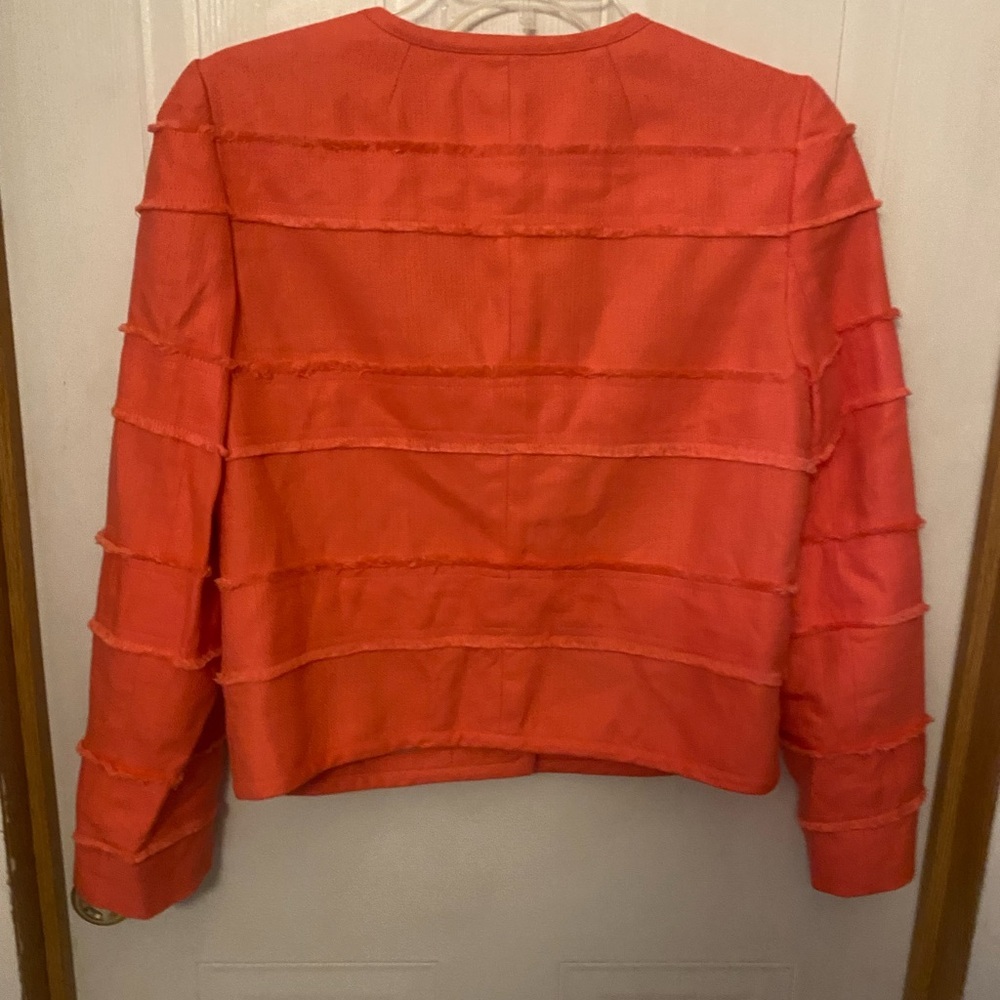 J. Crew Coral Fringe-Trim Cropped Lady Jacket - Picture 4 of 8